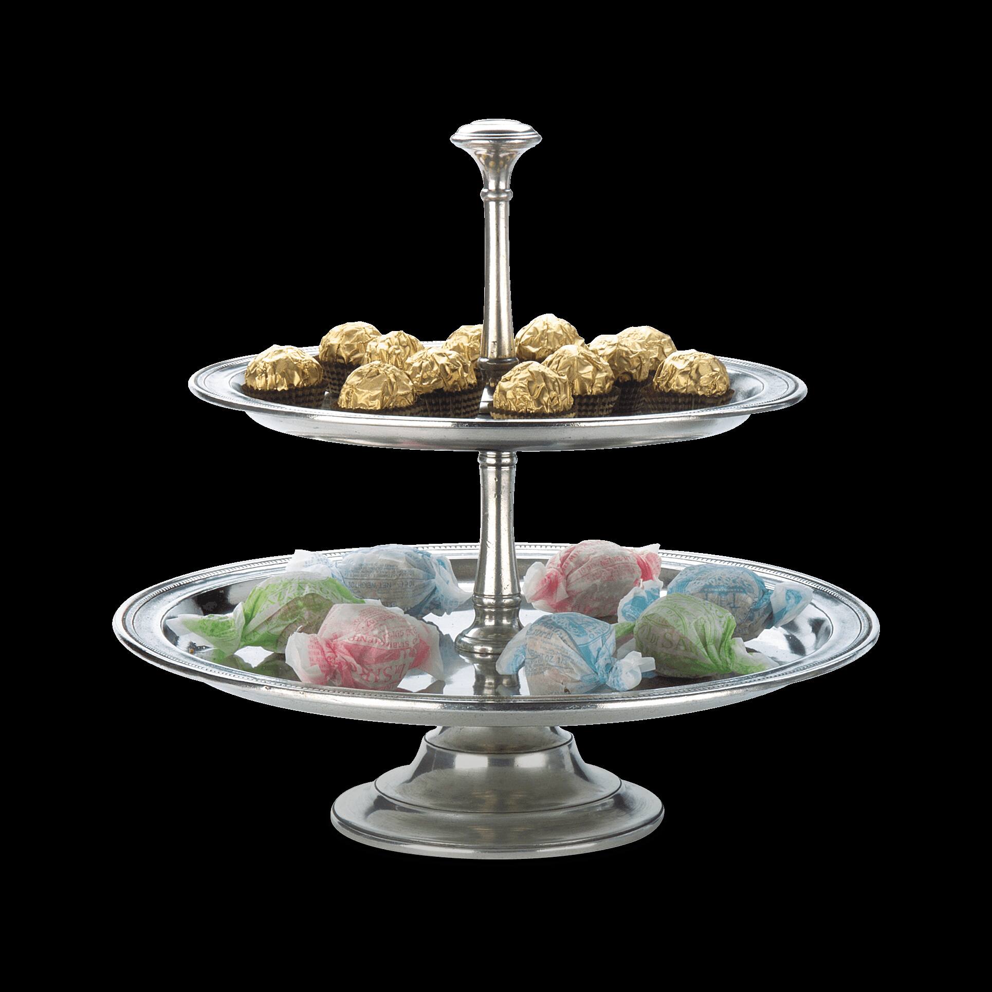 Match Pewter Toscana Two-Tier Centerpiece Centerpiece Serving Bowl