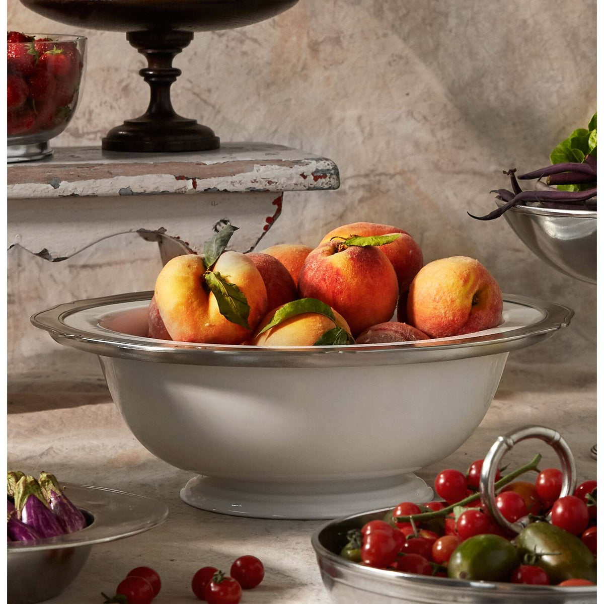 Match Pewter Viviana Footed Bowl, alternate view