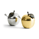 Michael Aram Apple Honey Pot with Spoon Nickelplate — Gold