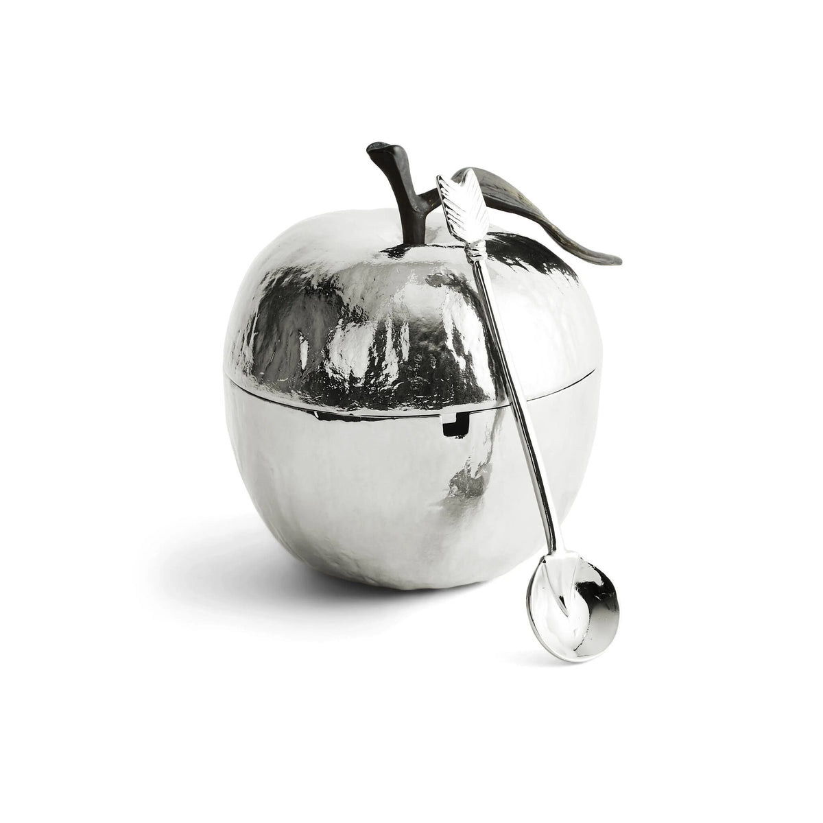 Michael Aram Apple Honey Pot with Spoon Nickelplate, alternate view