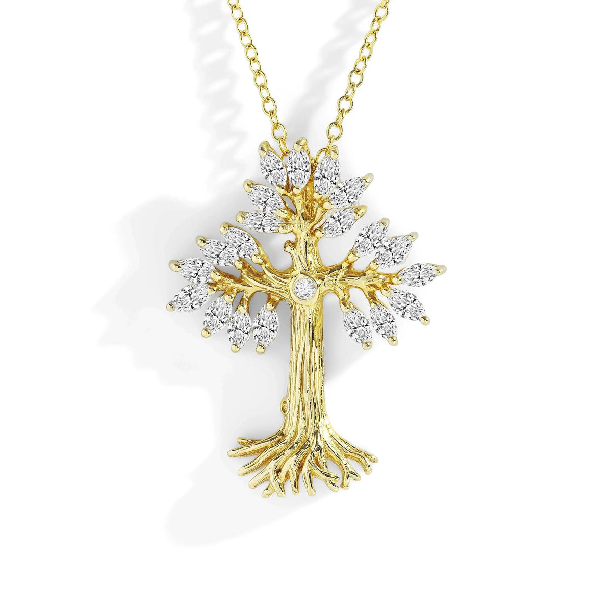 Michael Aram Armenian Tree of Life 25mm Cross Pendant Necklace with Diamonds - Small - Gold