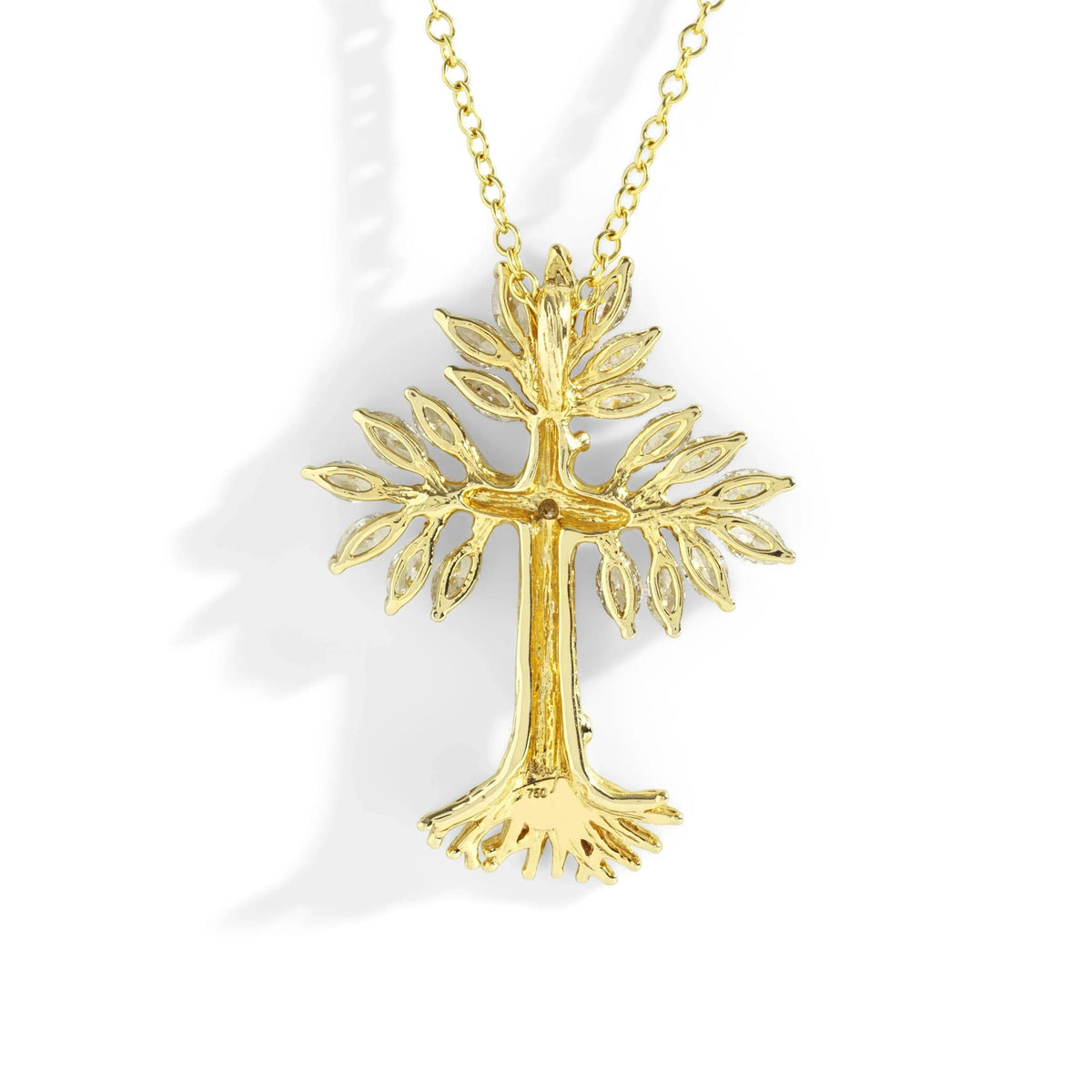 Michael Aram Armenian Tree of Life 25mm Cross Pendant Necklace with Diamonds - Small - Gold