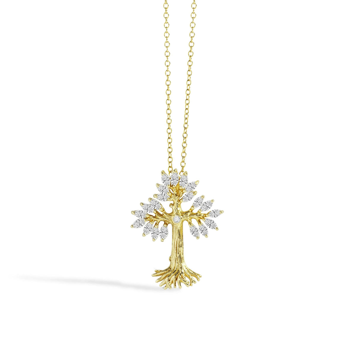 Michael Aram Armenian Tree of Life 25mm Cross Pendant Necklace with Diamonds - Small - Gold
