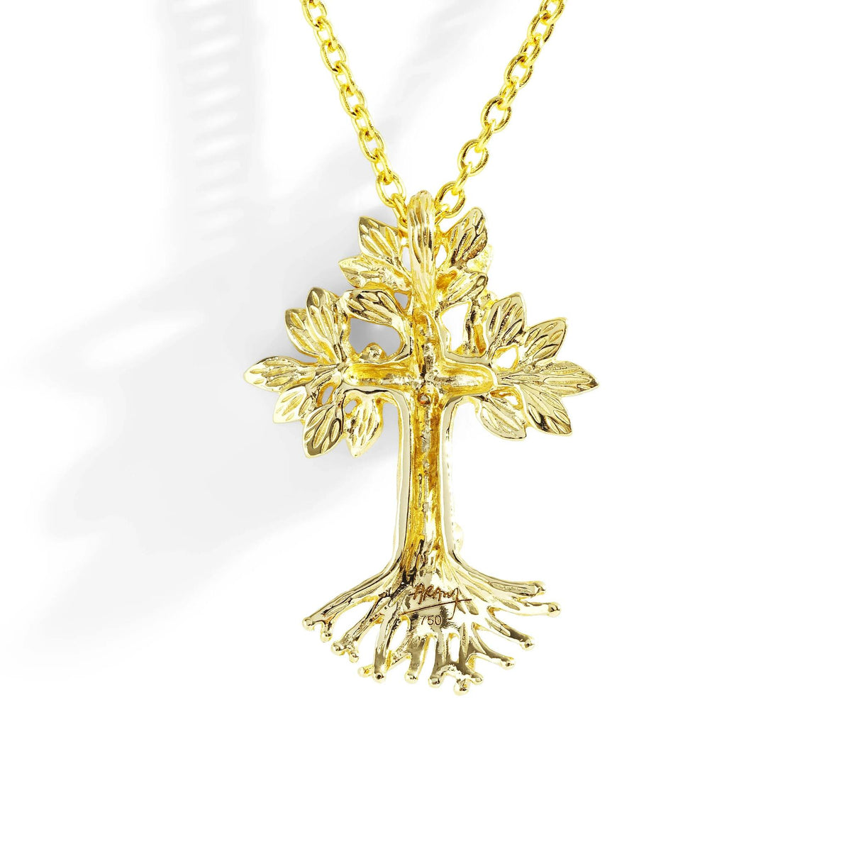 Michael Aram Armenian Tree of Life 25mm Cross Pendant Necklace with Diamonds, alternate view