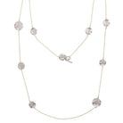 Michael Aram Botanical Leaf 36" Station Necklace with Diamonds - Silver
