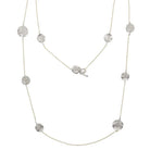 Michael Aram Botanical Leaf 42" Station Necklace with Diamonds - Silver