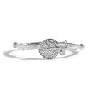 Michael Aram Botanical Leaf Bangle Bracelet with Diamonds - Silver