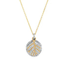 Michael Aram Botanical Leaf Double Charm Necklace with Pavé Diamonds
