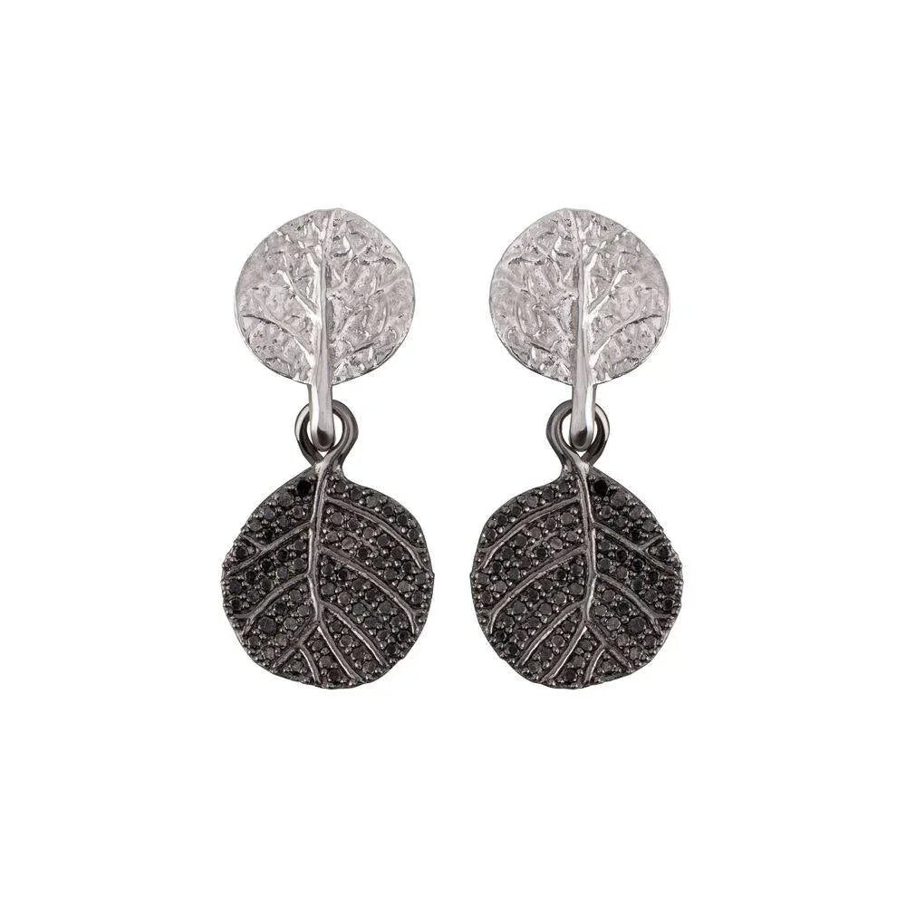 Michael Aram Botanical Leaf Earrings with Diamonds, alternate view