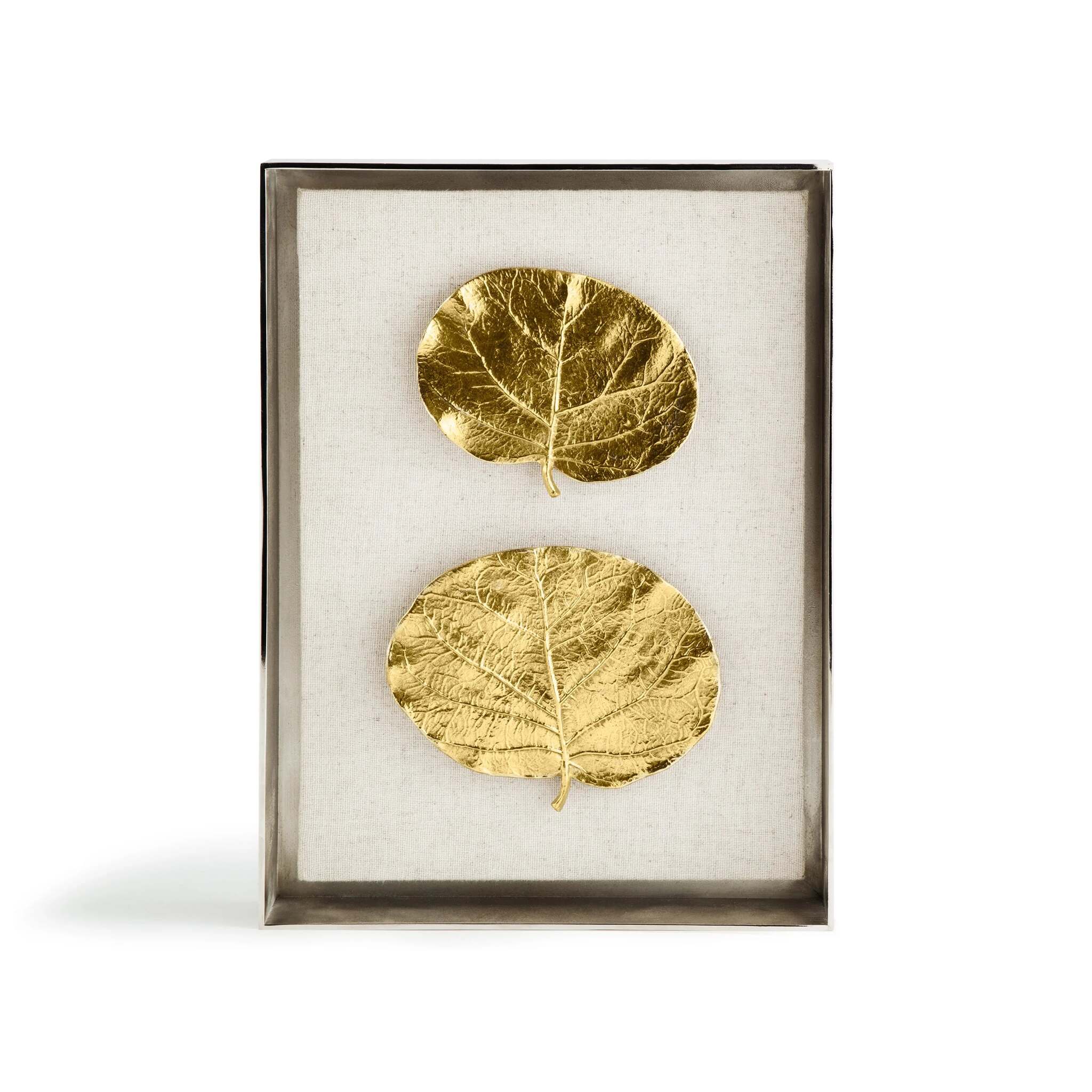 Michael Aram Botanical Leaf Fabric Shadow Box Wall Sculpture
