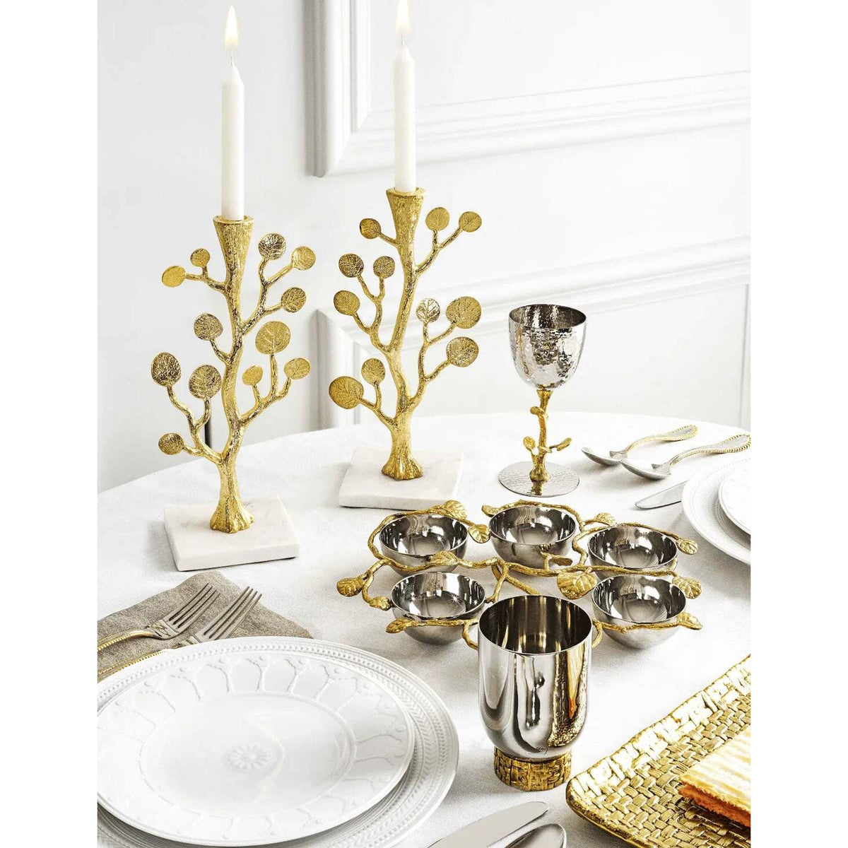 Michael Aram Botanical Leaf Gold Seder Plate Platter, alternate view