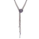 Michael Aram Botanical Leaf Multi Strand Lariat Necklace with Amethyst and Diamonds Women's Fine Y-Necklace