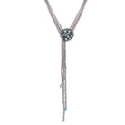 Michael Aram Botanical Leaf Multi Strand Lariat Necklace with Blue Topaz and Diamonds Women's Fine Y-Necklace