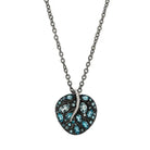 Michael Aram Botanical Leaf Small Pendant W/ Blue Topaz & Diamonds in Black Rhodium Sterling Silver Women's Fine Pendant Necklace