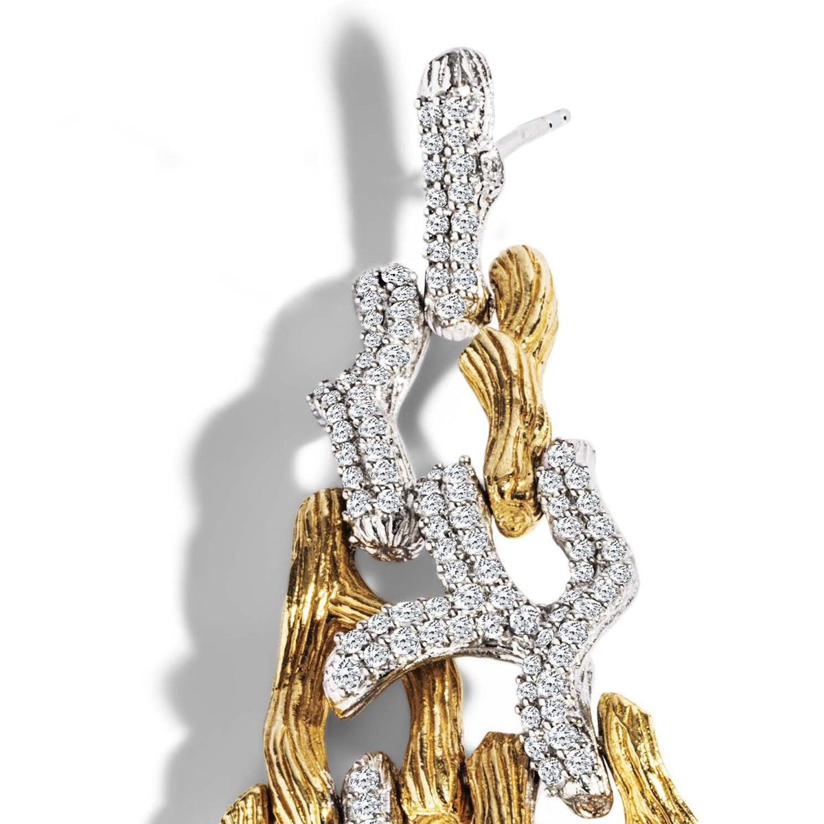 Michael Aram Branch Coral Chandelier Earrings with Diamonds - Gold, alternate view