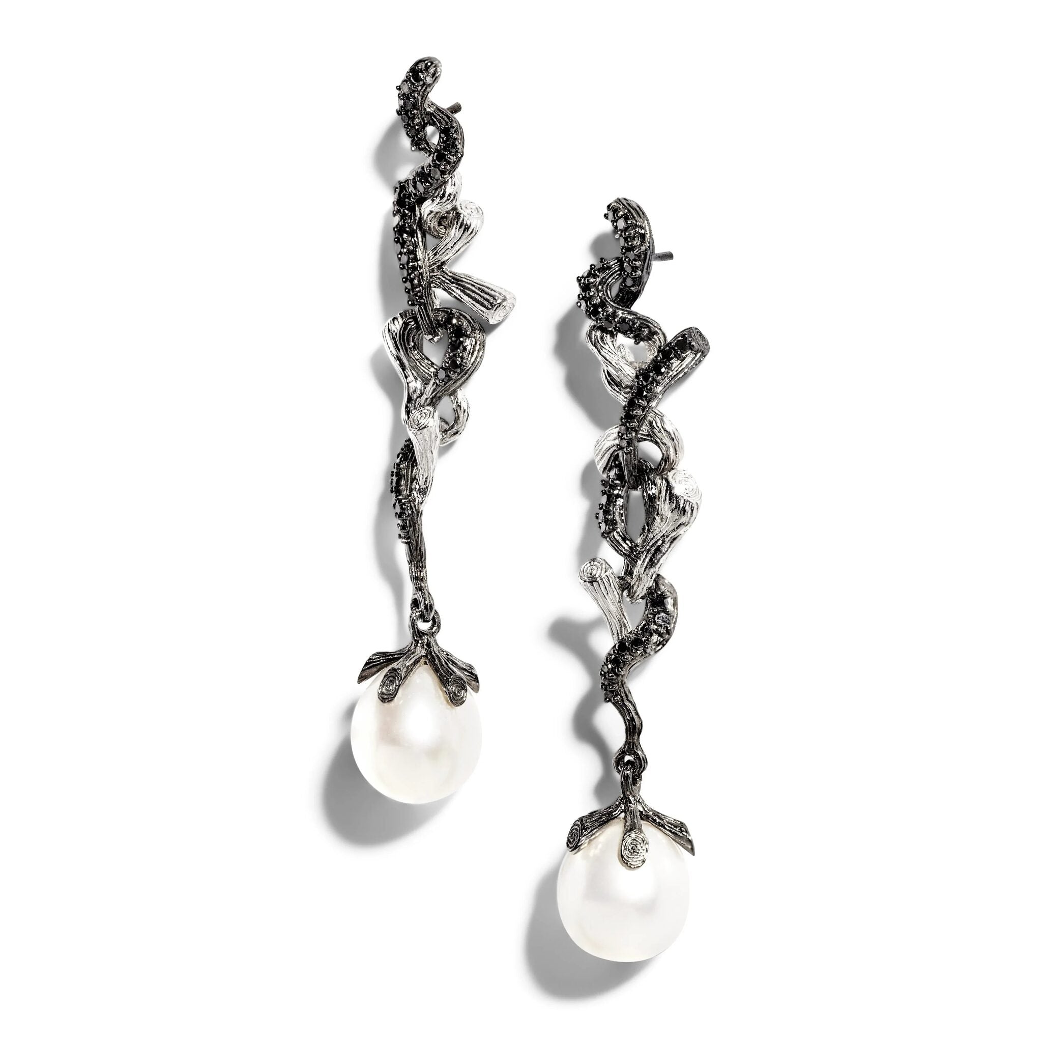 Michael Aram Branch Coral Earrings with Pearls and Diamonds
