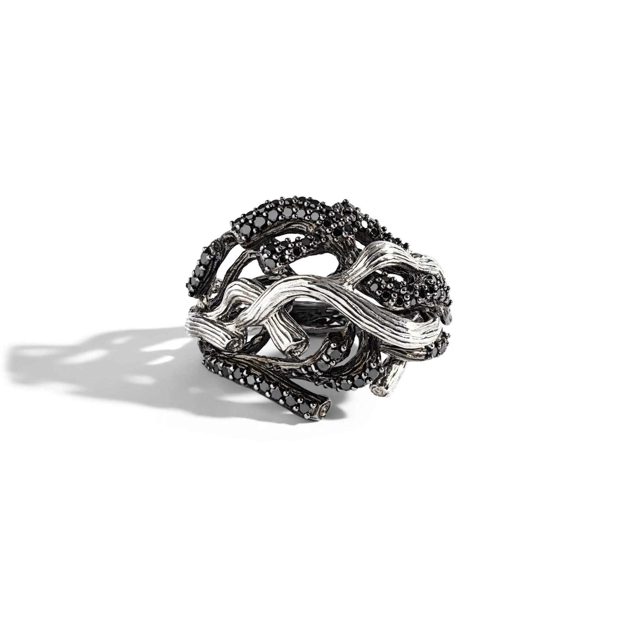 Michael Aram Branch Coral Ring with Diamonds - Silver — 8