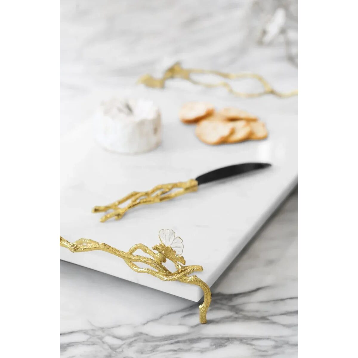 Michael Aram Butterfly Ginkgo Gold Cheese Board with Spreader Cheese Plate, alternate view