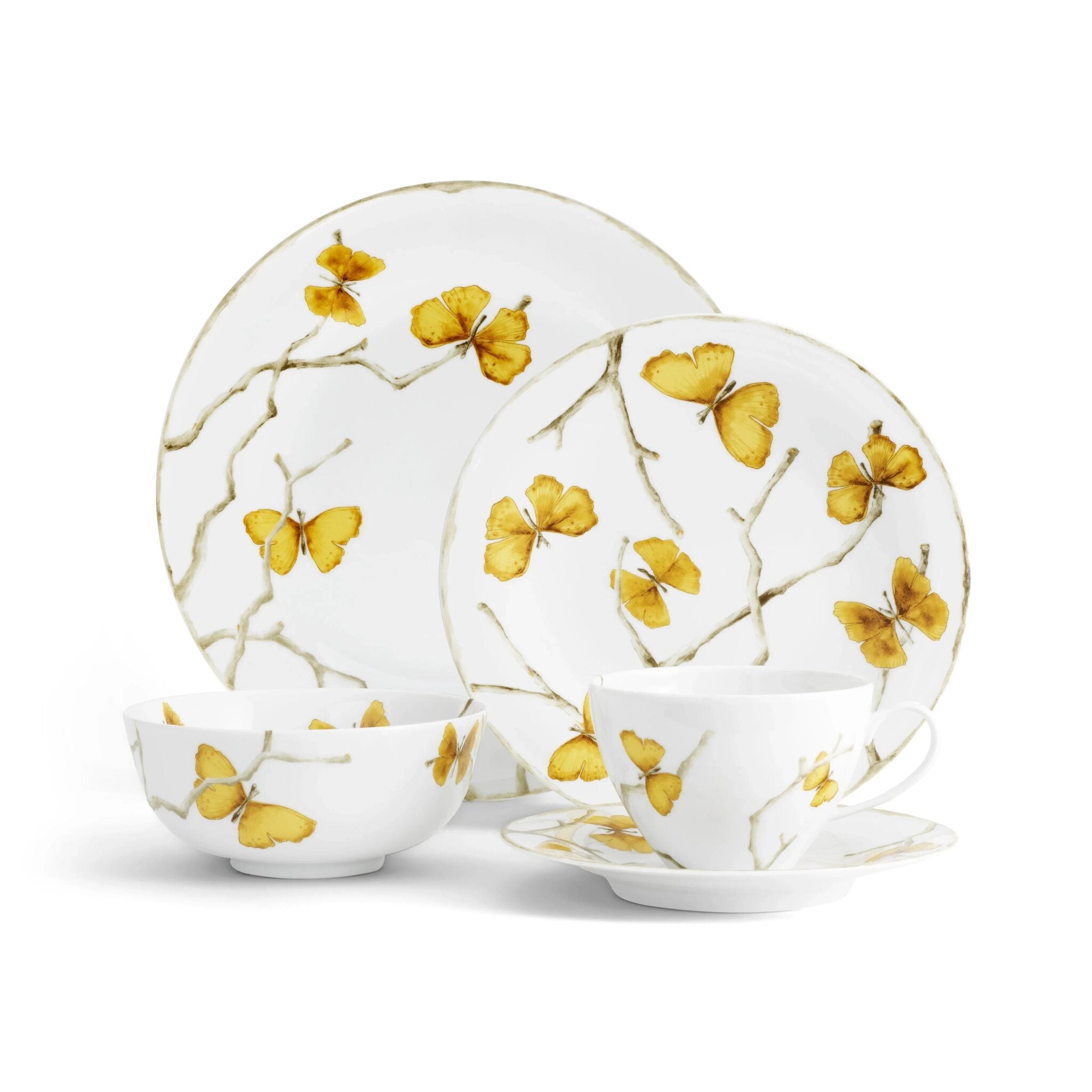 Michael Aram Butterfly Ginkgo Gold Dinnerware Dinnerware Set — 5 Piece Setting