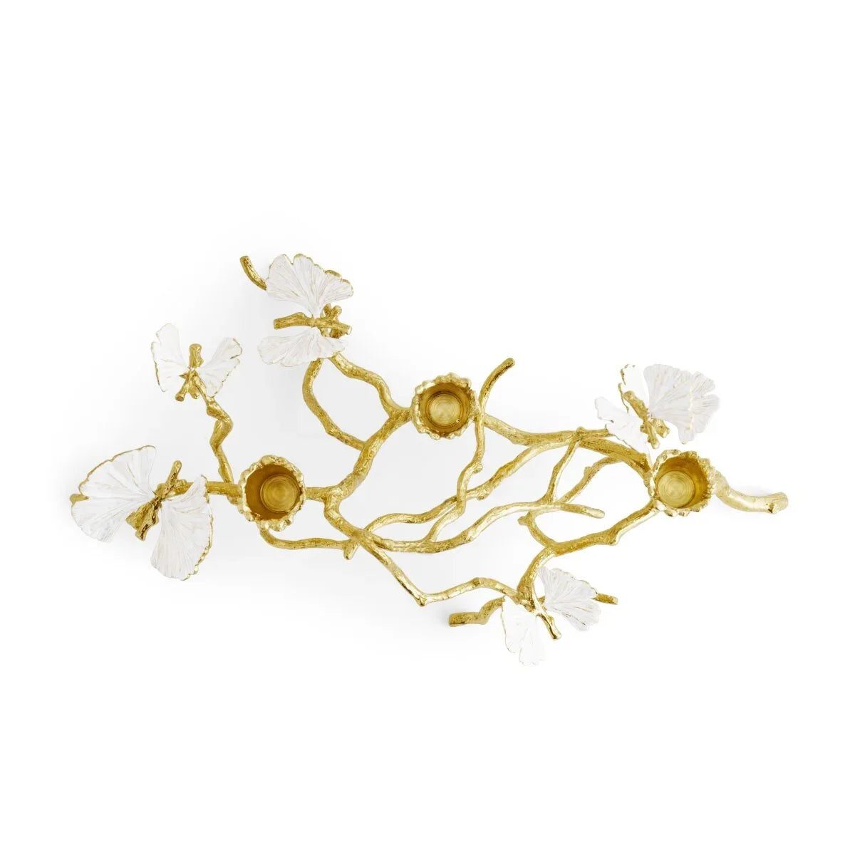 Michael Aram Butterfly Ginkgo Gold Low Candleholders, alternate view