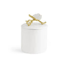 Michael Aram Butterfly Ginkgo Gold Porcelain Canister Decorative Jar — X-Small
