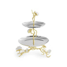 Michael Aram Butterfly Ginkgo Gold Two Tier Etagere Cake Stand