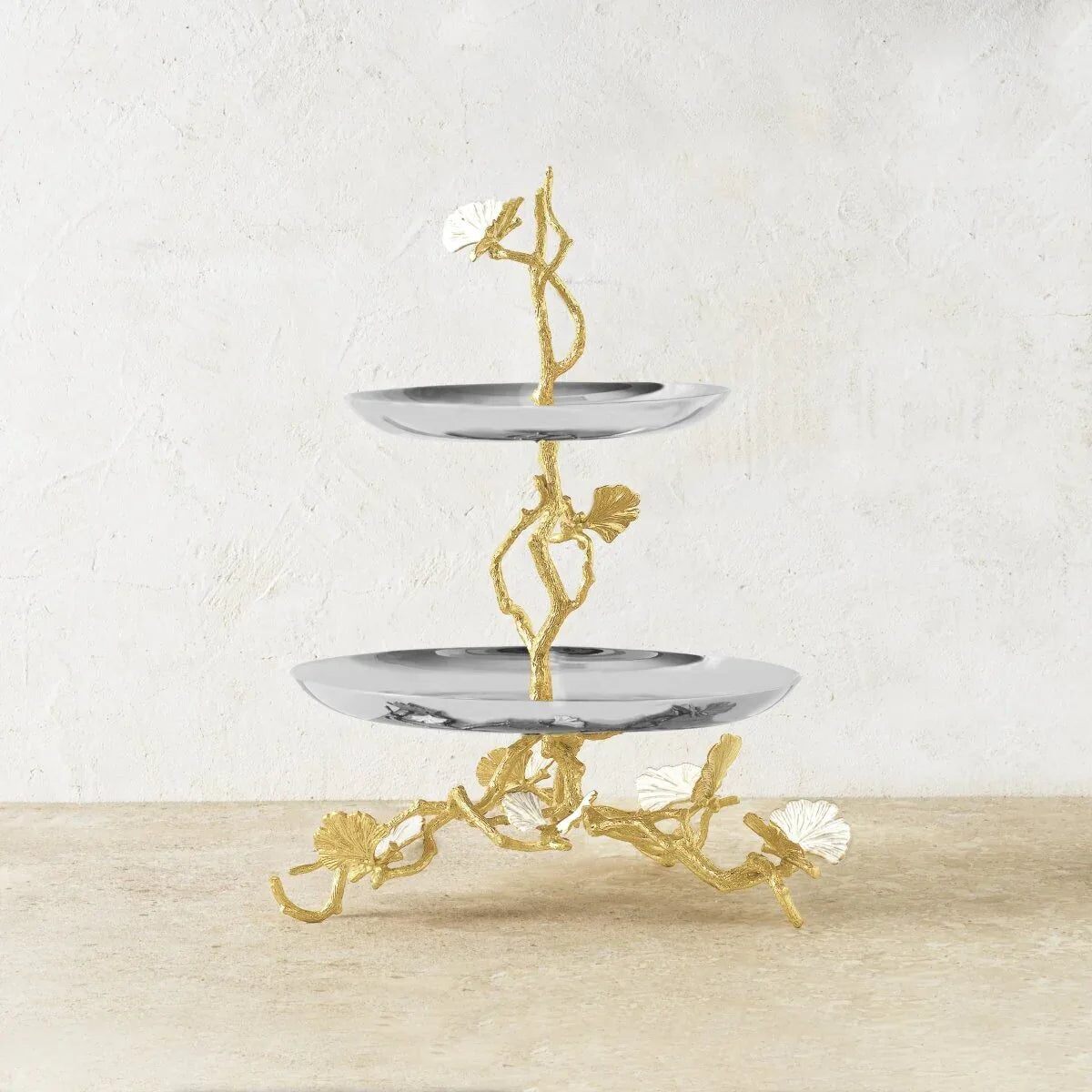 Michael Aram Butterfly Ginkgo Gold Two Tier Etagere Cake Stand, alternate view