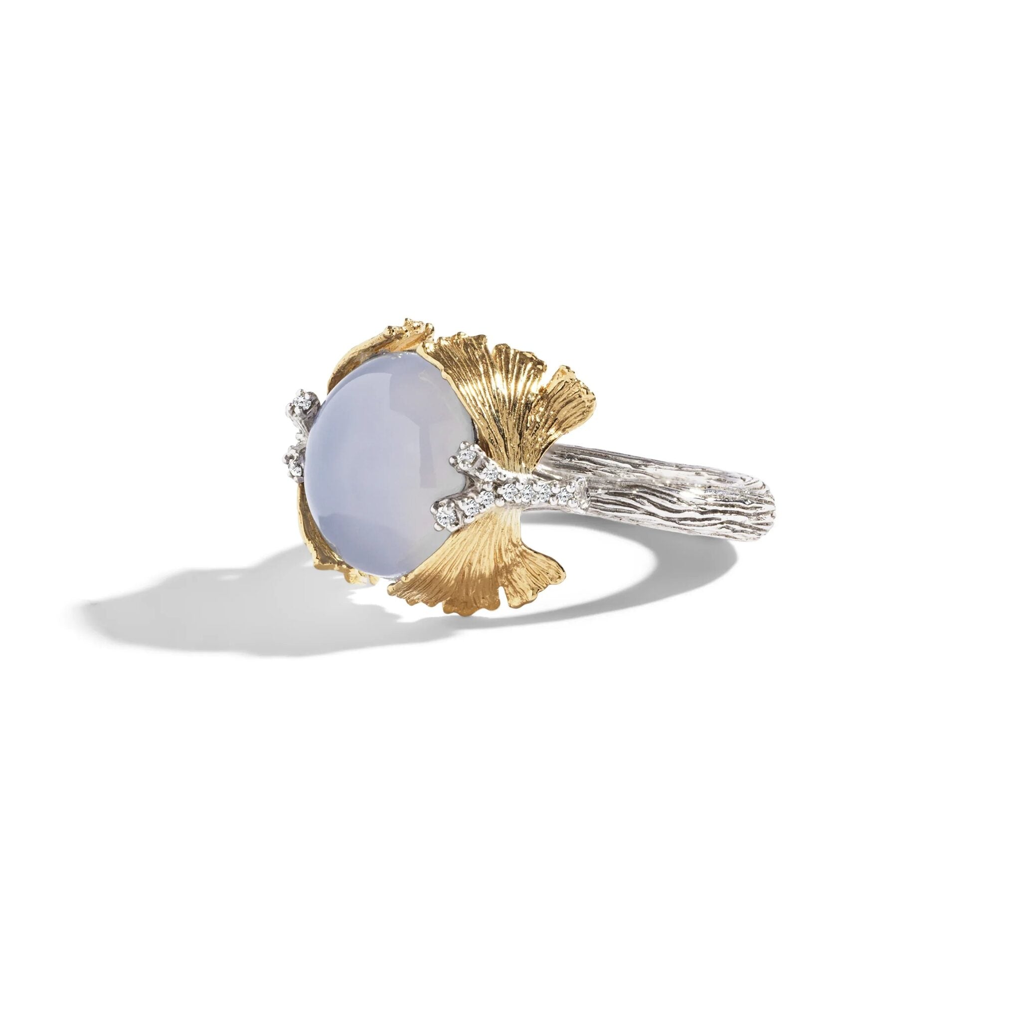 Michael Aram Butterfly Ginkgo Ring with Chalcedony and Diamonds — 6