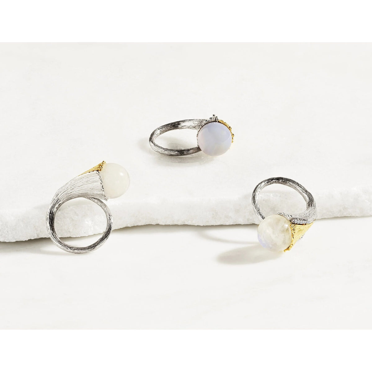 Michael Aram Butterfly Ginkgo Ring with Chalcedony and Diamonds – 7, alternate view
