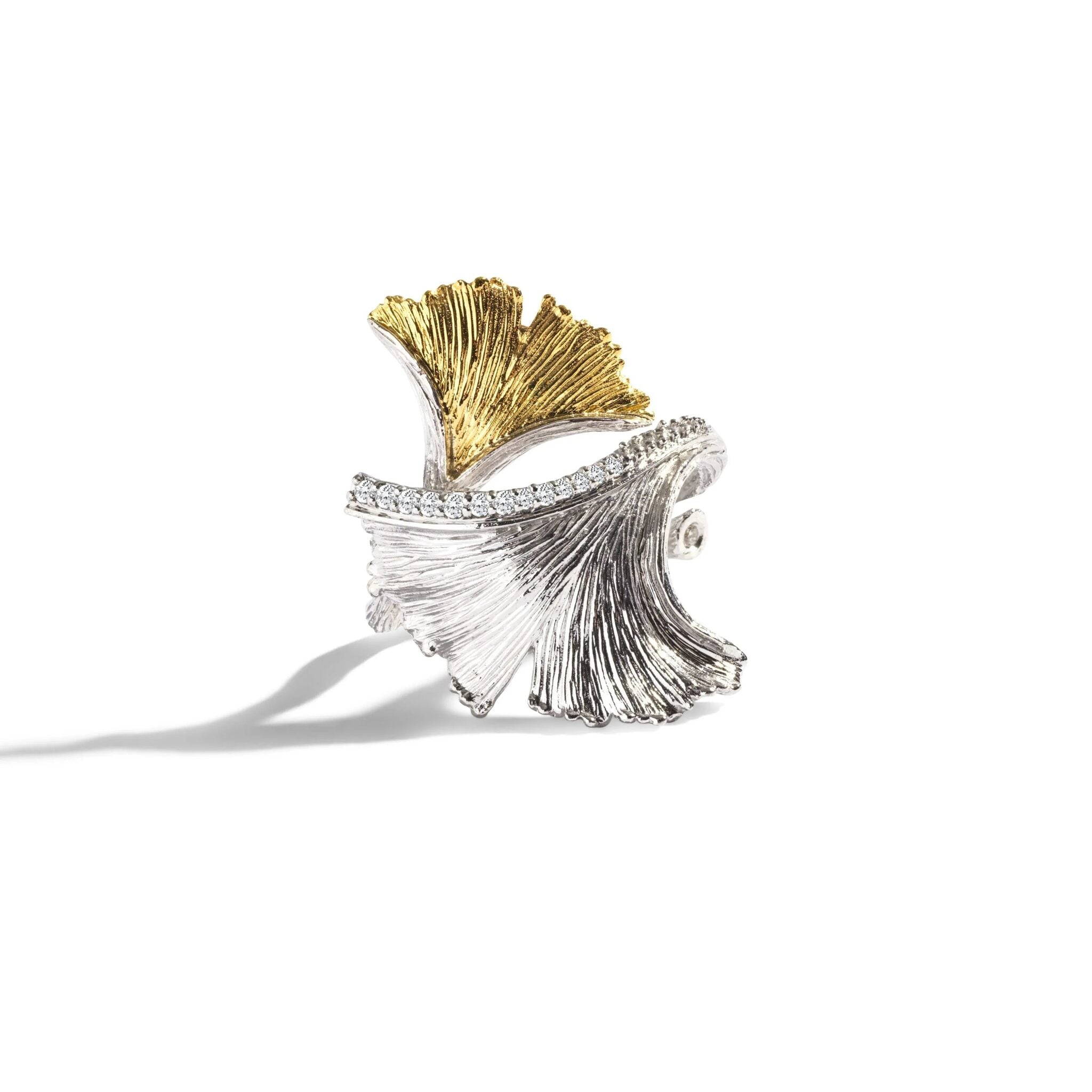 Michael Aram Butterfly Ginkgo Ring with Diamonds — 8