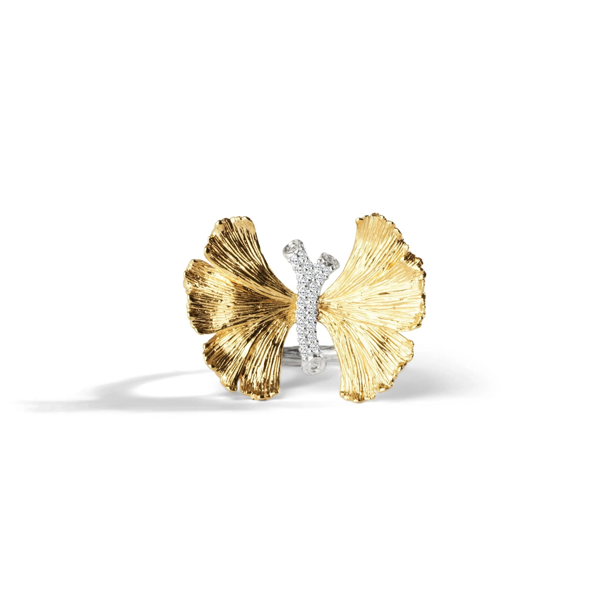 Michael Aram Butterfly Ginkgo Ring with Diamonds - SIngle — 7