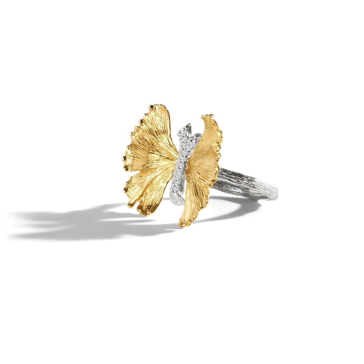 Michael Aram Butterfly Ginkgo Ring with Diamonds - SIngle, alternate view