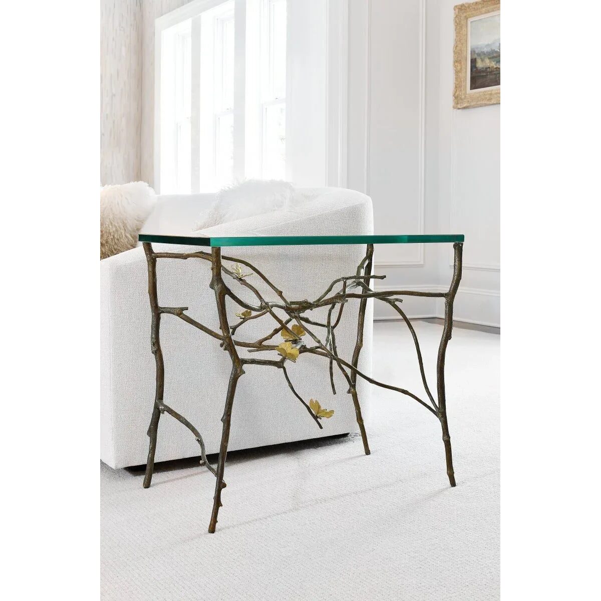 Michael Aram Butterfly Ginkgo Side Table, lifestyle view