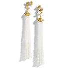 Michael Aram Butterfly Ginkgo Tassel Earrings with Moonstone and Diamonds