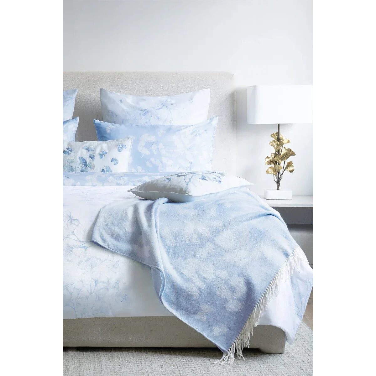 Michael Aram Butterfly Ginkgo Throw Sky and White Throw Blanket, alternate view