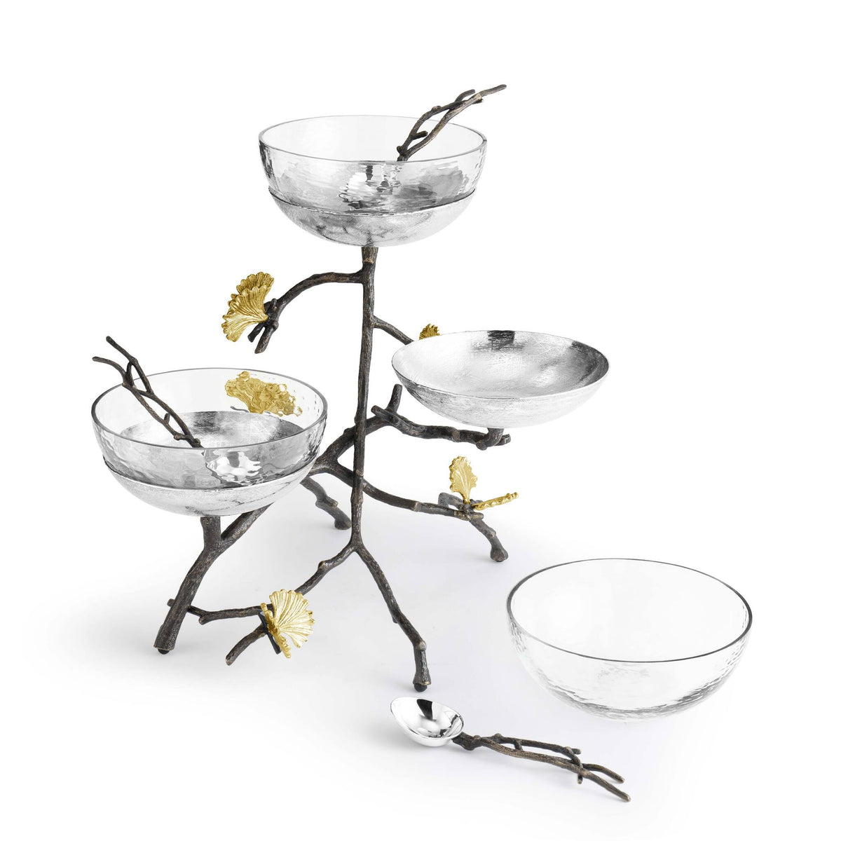 Michael Aram Butterfly Ginkgo Triple Bowl Set with Spoons, alternate view