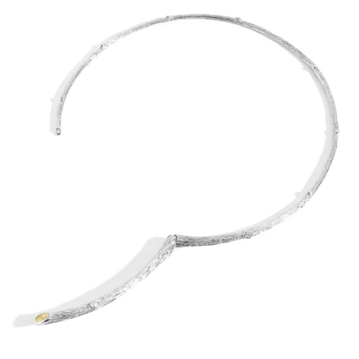 Michael Aram Enchanted Forest Collar W/ Diamonds in Sterling Silver & 18K Yellow Gold