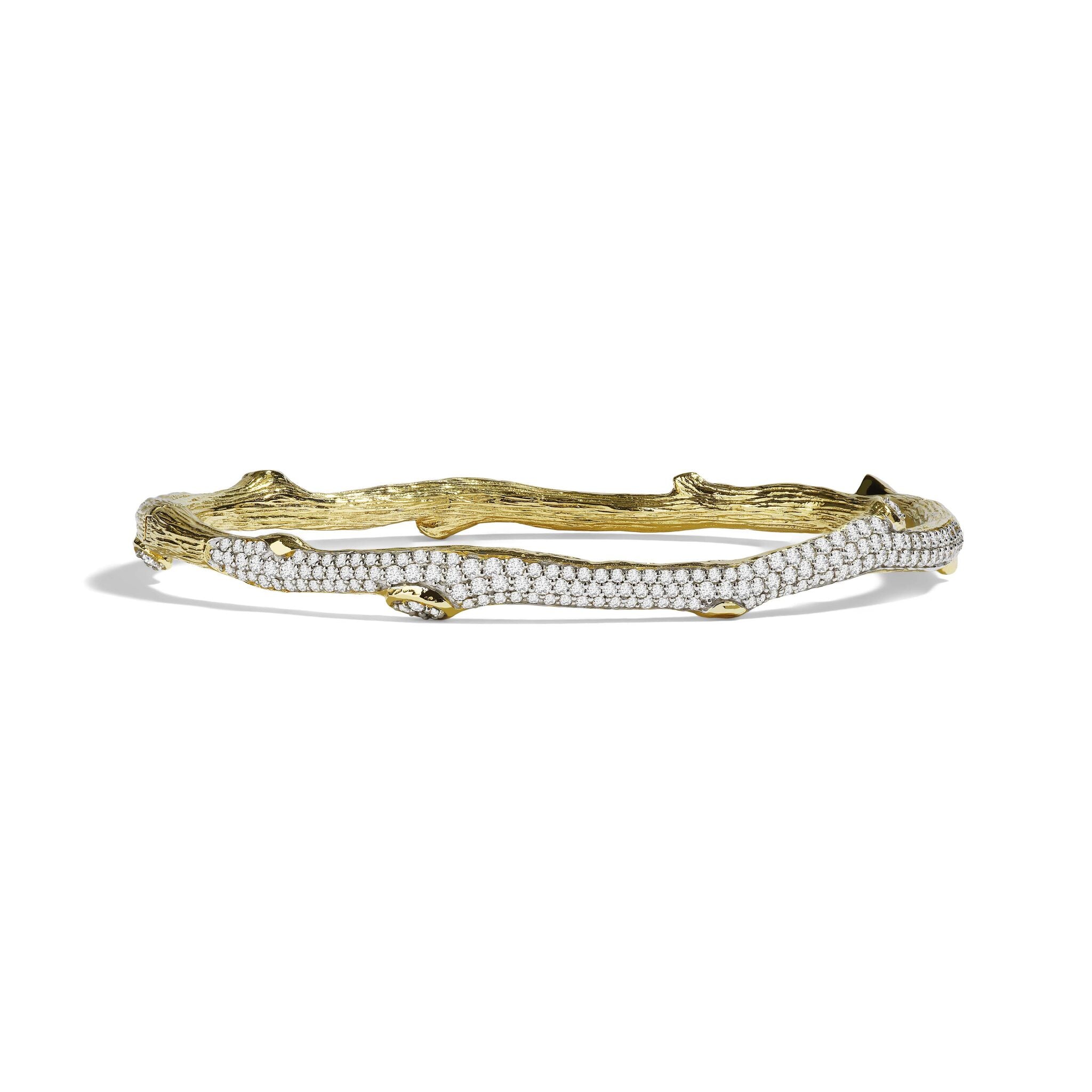Michael Aram Enchanted Forest Pave Bangle Bracelet with Diamonds - Gold — SM