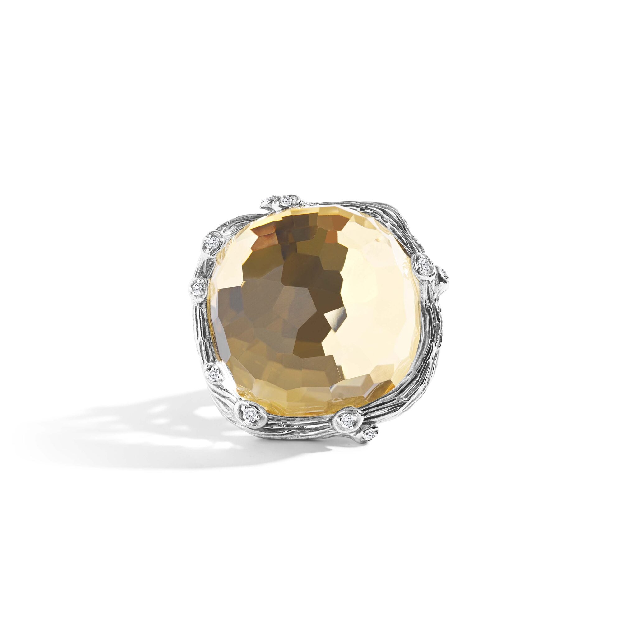 Michael Aram Enchanted Forest Ring with Gold Doublet and Diamonds - 21mm — 7