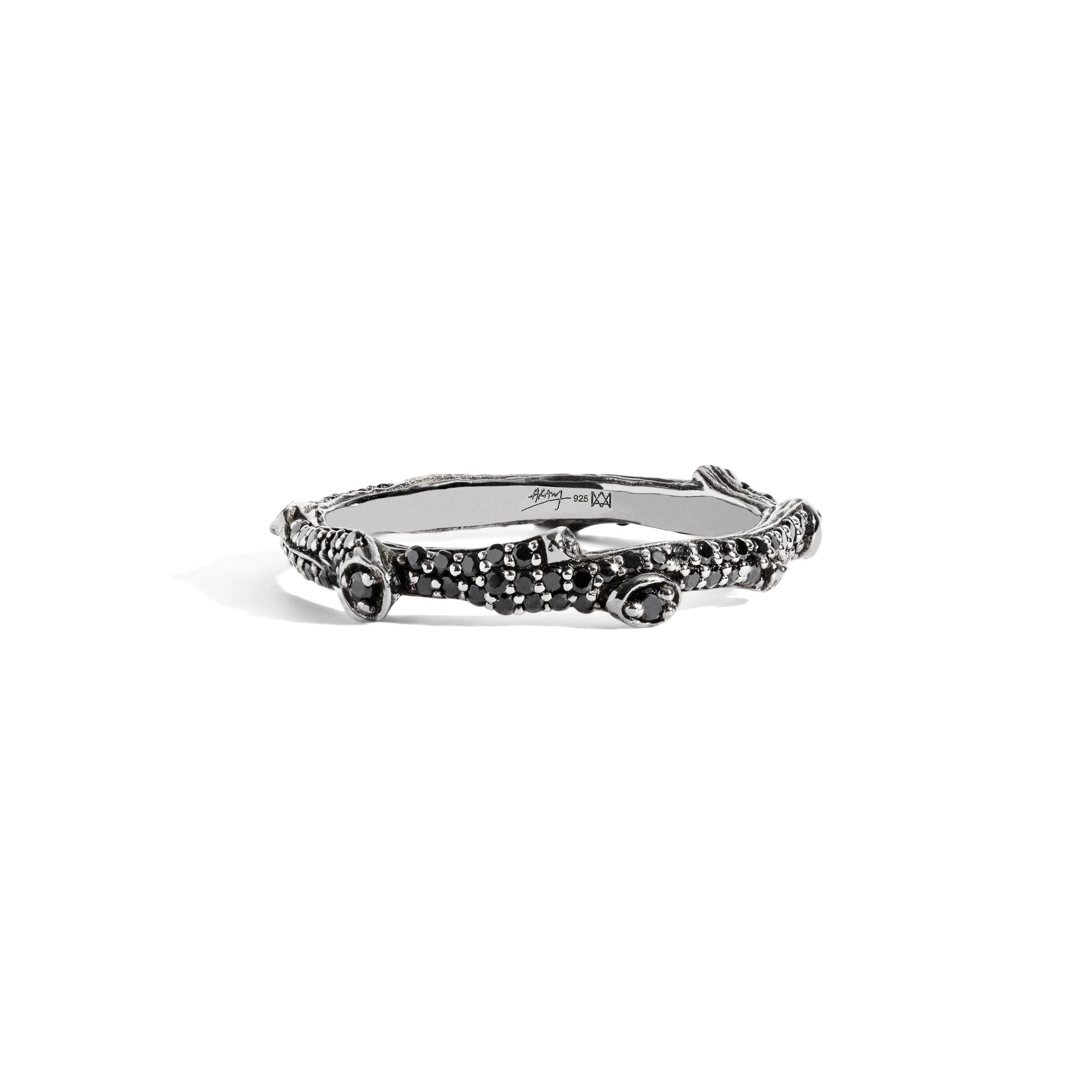 Michael Aram Enchanted Forest Stack Ring with Diamonds - Black Diamonds — 8