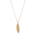 Michael Aram Feather 37mm Pendant Necklace with Diamonds