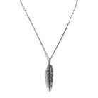 Michael Aram Feather 68mm Pendant Necklace with Black Diamonds