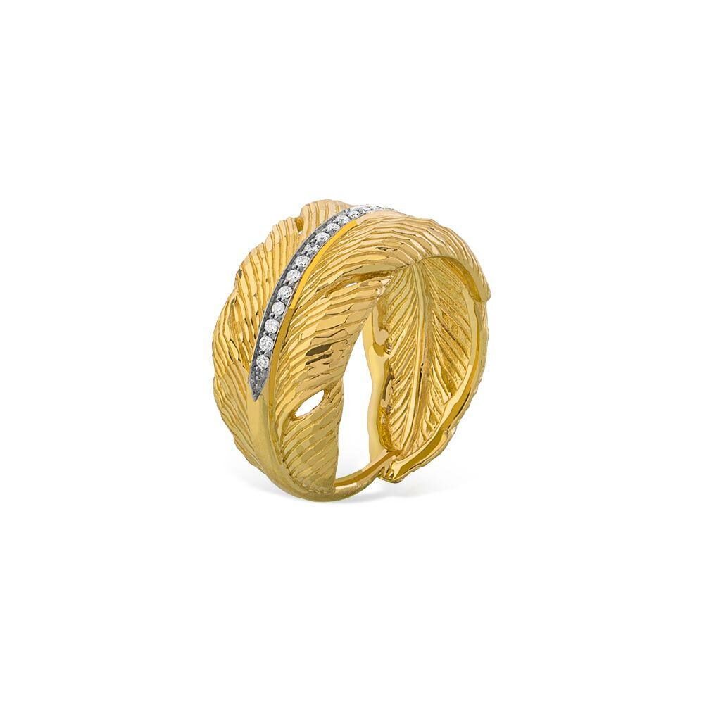 Michael Aram Feather Cuff Ring with Diamonds Women's Fine Cuff Bracelet – 7, alternate view