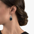 Michael Aram Feather Earrings with Black Onyx and Diamonds, alternate view