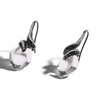 Michael Aram Feather Earrings with Crystal and Diamonds, alternate view