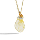 Michael Aram Feather Wrap Necklace W/ Rutilated Quartz & Diamonds in 18K Yellow Gold, alternate view