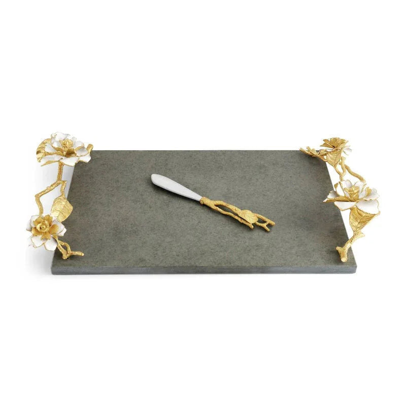 Michael Aram Gardenia Cheeseboard with Knife Cheese Plate
