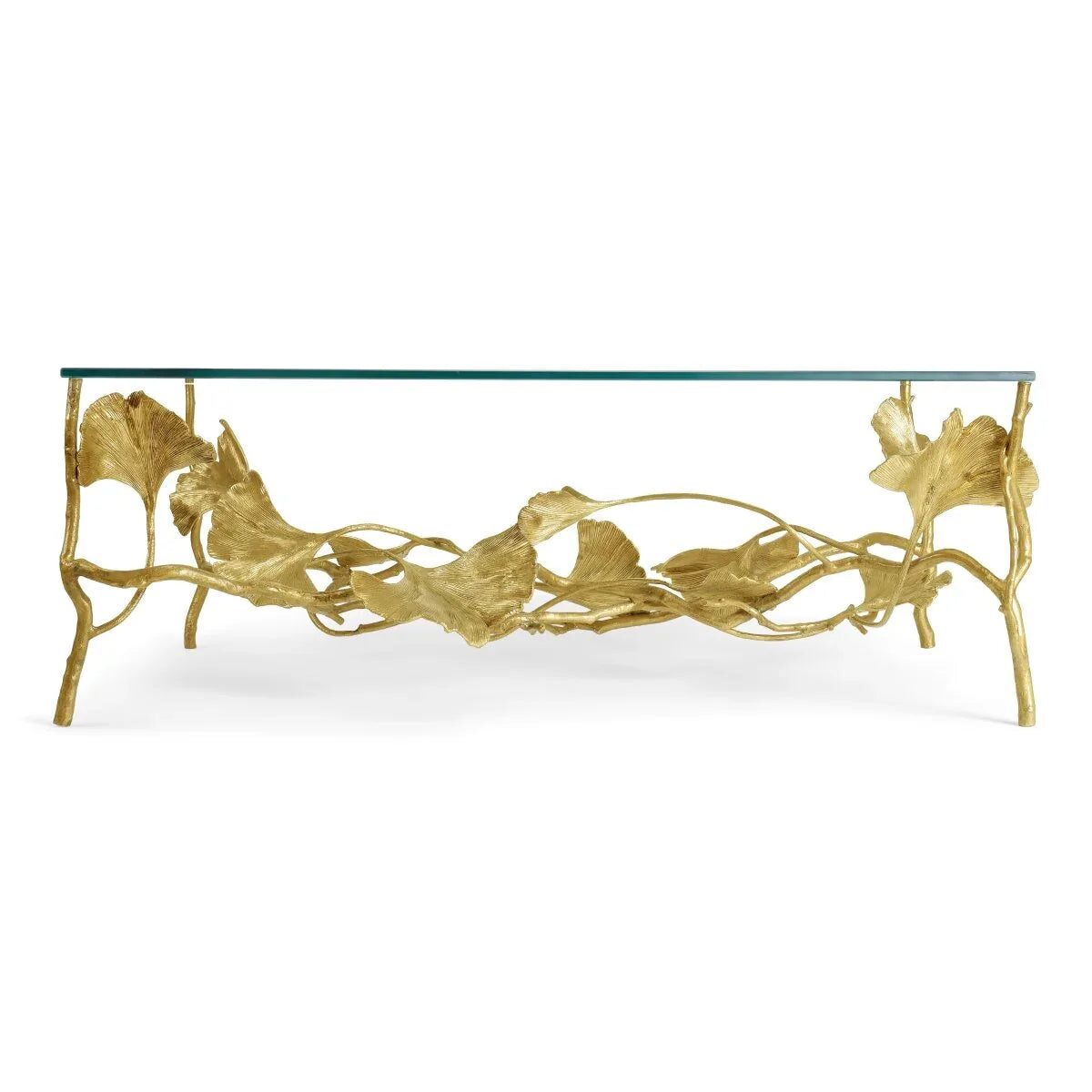 Michael Aram Golden Ginkgo Coffee Table, lifestyle view