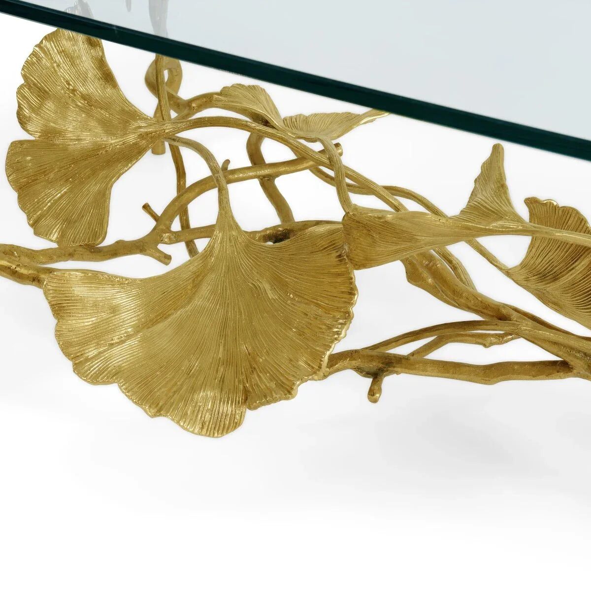 Michael Aram Golden Ginkgo Coffee Table, lifestyle view
