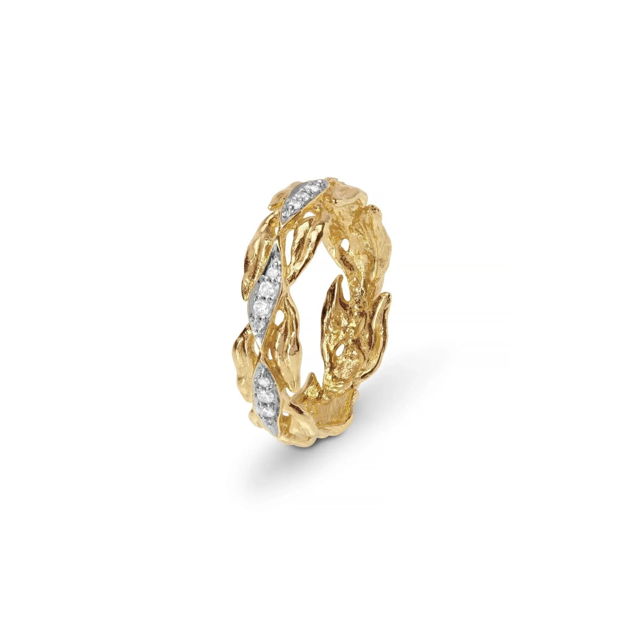 Michael Aram Laurel Ring with Diamonds - Yellow Gold — 6